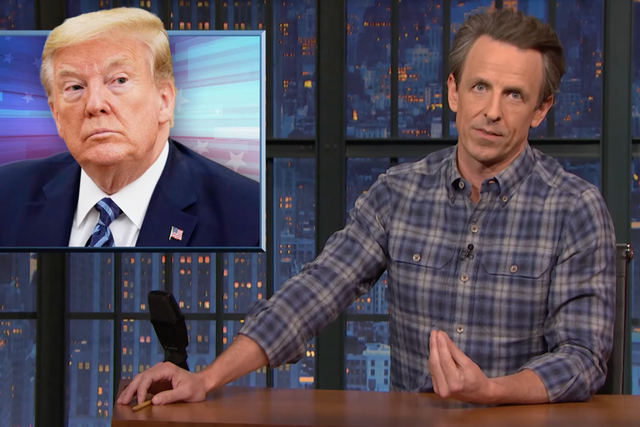 <p>Seth Meyers gave viewers a witty history lesson on the fourteenth amendment following the Colorado Supreme Court’s decision to bar former President Donald Trump from the 2024 ballot</p>